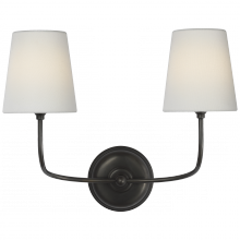 Visual Comfort and Co. Signature Collection TOB 2088BZ-L-CL - Vendome 16" Cordless Double Sconce