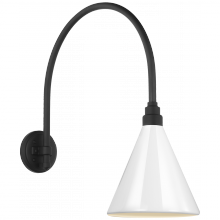 Visual Comfort and Co. Signature Collection TOB 2815MBK/S10-WHT - Academy 19.5" Arched Mack Barn Light