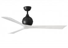  IR3-BK-MWH-60 - Irene-3 three-blade paddle fan in Matte Black finish with 60" solid matte white wood blades.