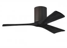  IR3H-TB-BK-42 - Irene-3H three-blade flush mount paddle fan in Textured Bronze finish with 42” solid matte black