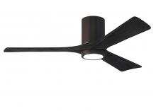  IR3HLK-TB-BK-52 - Irene-3HLK three-blade flush mount paddle fan in Textured Bronze finish with 52” solid matte bla