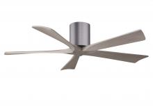  IR5H-BP-GA-52 - Irene-5H three-blade flush mount paddle fan in Brushed Pewter finish with 52” Gray Ash tone blad