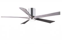  IR5HLK-CR-BW-60 - IR5HLK five-blade flush mount paddle fan in Polished Chrome finish with 60” solid barn wood tone