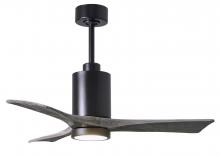  PA3-BK-BW-42 - Patricia-3 three-blade ceiling fan in Matte Black finish with 42” solid barn wood tone blades an