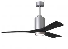  PA3-BN-BK-52 - Patricia-3 three-blade ceiling fan in Brushed Nickel finish with 52” solid matte black wood blad