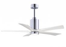  PA5-CR-MWH-52 - Patricia-5 five-blade ceiling fan in Polished Chrome finish with 52” solid matte white wood blad