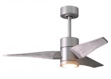  SJ-BN-BW-42 - Super Janet three-blade ceiling fan in Brushed Nickel finish with 42” solid barn wood tone blade