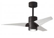  SJ-TB-MWH-42 - Super Janet three-blade ceiling fan in Textured Bronze finish with 42” solid matte white wood bl