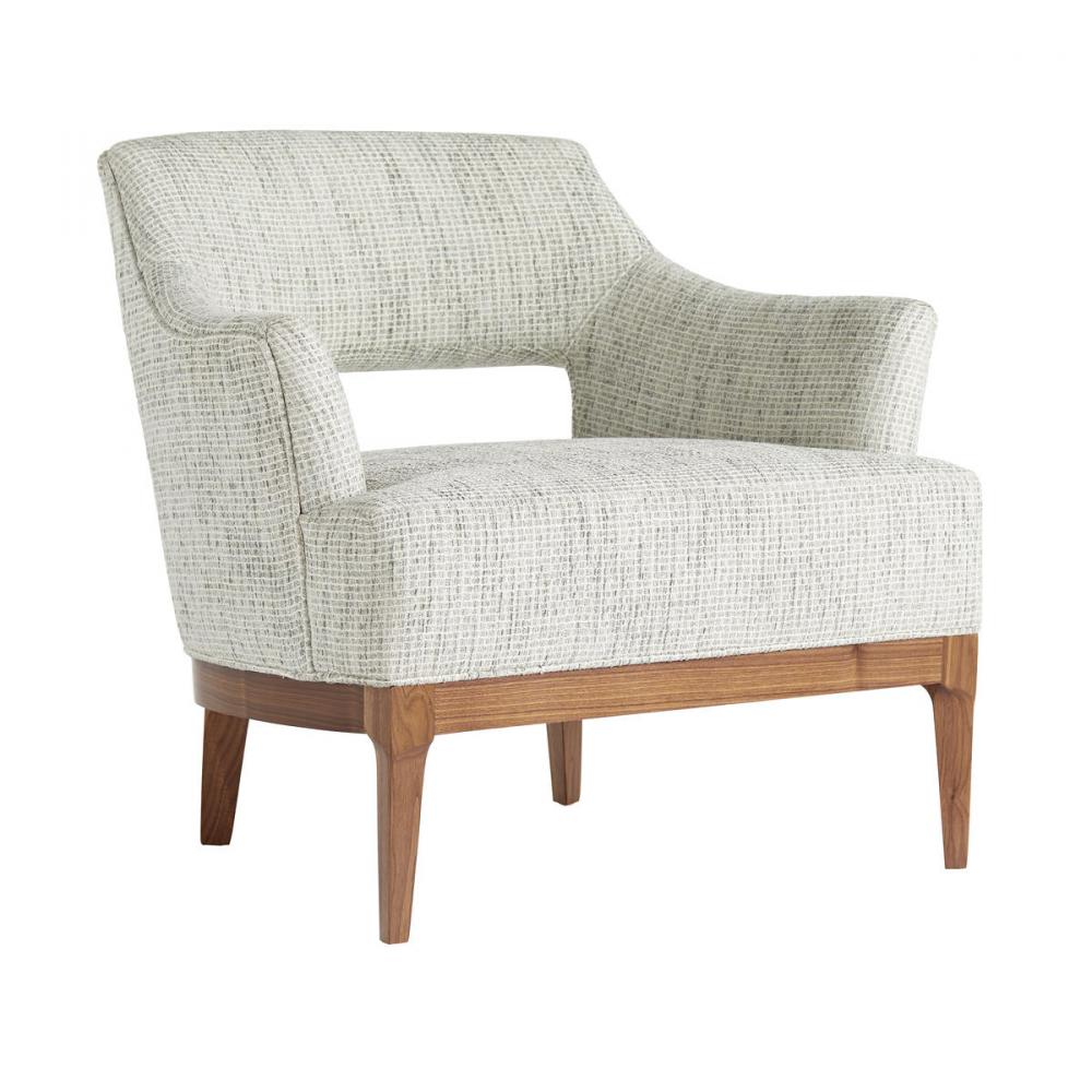 Laurette Chair Moonlight Grid Chenille Dark Walnut