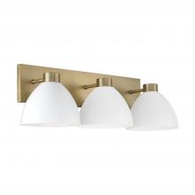 Capital Lighting 152031AW - 3-Light Vanity in Aged Brass and White