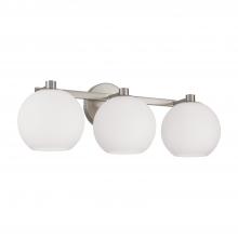 Capital Lighting 152131BN-548 - 3-Light Circular Globe Vanity in Brushed Nickel with Soft White Glass