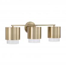 Capital Lighting 153031MA-549 - 3-Light Cylindrical Metal Vanity in Matte Brass with Seeded Glass