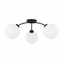 Capital Lighting 257131BI-557 - 3-Light Semi Flush in Matte Black with Soft White Glass Globes