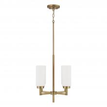 Capital Lighting 351741AD - 4-Light Cylindrical Chandelier Pendant in Aged Brass with Faux Alabaster Glass