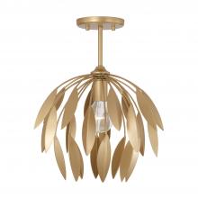 Capital Lighting 351811GF - 1-Light Botanical Semi-Flush Pendant in Buffed Gold