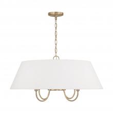 Capital Lighting 352741MA - 4-Light Pendant in Matte Brass with White Fabric Shade