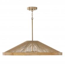 Capital Lighting 352841MA - 4-Light Pendant in Matte Brass with Mango Wood and Handwrapped Natural Jute Rope String