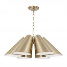 Capital Lighting 354961MA - 6-Light Modern Pendant in Matte Brass with Painted White Interior