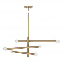 Capital Lighting 451262AD - 6-Light Modern Sputnik Chandelier in Aged Brass