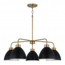 Capital Lighting 452051AB - 5-Light Chandelier in Aged Brass and Black