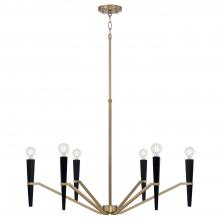 Capital Lighting 453861AB - 6-Light Chandelier in Aged Brass and Black