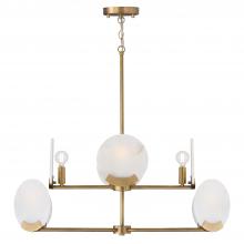 Capital Lighting 454681AD - 8-Light Two-Tier Chandelier in Aged Brass with Natural Alabaster Stone