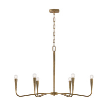 Capital Lighting 459861ARG - 39" W x 24.25" H 6-Light Chandelier in Hand-painted Textured Artisan Gold