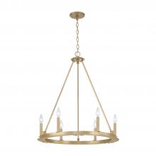 Capital Lighting 4916AD - 6-Light Wagon Wheel Chandelier in Aged Brass