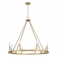 Capital Lighting 4918AD - 8-Light Wagon Wheel Chandelier in Aged Brass