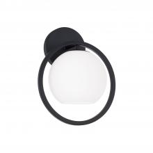 Capital Lighting 657411MB-559 - 1-Light Circle Sconce in Matte Black with Soft White Glass