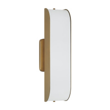 Capital Lighting 661811AD - 5" W x 18" H Integrated LED Sconce in Aged Brass with White Milk Glass Panels