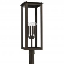 Capital Lighting 934643OZ - 4-Light Post Lantern in Oiled Bronze with Clear Glass