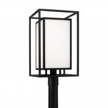 Capital Lighting 953115BK - 1-Light Outdoor Modern Square Rectangle Post Lantern in Black with Soft White Glass