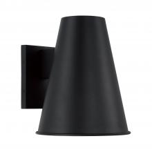 Capital Lighting 955112BK - 1-Light Outdoor Night Sky Friendly Cone Wall Lantern in Black with Painted White Interior