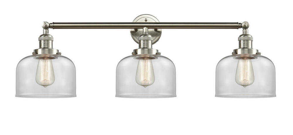 Bell - 3 Light - 32 inch - Brushed Satin Nickel - Bath Vanity Light