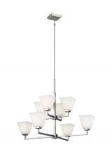 Generation Lighting Seagull 3113708-962 - Ellis Harper classic 8-light indoor dimmable ceiling chandelier pendant light in brushed nickel silv