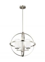 Generation Lighting Seagull 3124603EN3-962 - Alturas contemporary 3-light LED indoor dimmable ceiling chandelier pendant light in brushed nickel