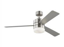 Generation Lighting Seagull 3ERAR52BSD - Era 52" Dimmable LED Indoor/Outdoor Brushed Steel Ceiling Fan with Light Kit, Remote Control and