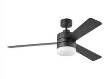 Generation Lighting Seagull 3ERAR52MBKD - Era 52" Dimmable LED Indoor/Outdoor Midnight Black Ceiling Fan with Light Kit, Remote Control an