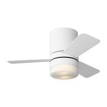 Generation Lighting Seagull 3ERHR32RZWD - Era 32 Hugger LED Ceiling Fan in Matte White with Matte White Blades and Light Kit