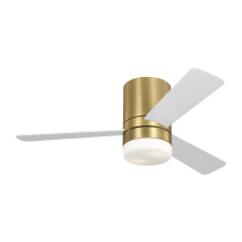 Generation Lighting Seagull 3ERHR44BBSD - Era 44 Hugger LED Ceiling Fan in Burnished Brass with Matte White Blades and Light Kit
