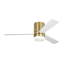 Generation Lighting Seagull 3ERHR52BBSD - Era 52 Hugger LED Ceiling Fan in Burnished Brass with Matte White Blades and Light Kit