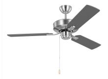 Generation Lighting Seagull 3LD48BS - Linden 48'' traditional indoor brushed steel silver ceiling fan with reversible motor