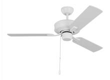 Generation Lighting Seagull 3LD48RZW - Linden 48'' traditional indoor matte white ceiling fan with reversible motor