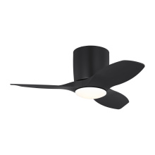 Generation Lighting Seagull 3TTHR32MBKD - Titus 32 Hugger LED Ceiling Fan in Midnight Black with Midnight Black Blades and Light Kit