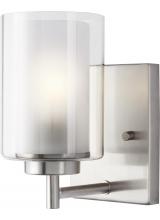 Generation Lighting Seagull 4137301-962 - Elmwood Park traditional 1-light indoor dimmable bath vanity wall sconce in brushed nickel silver fi