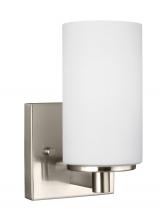 Generation Lighting Seagull 4139101-962 - Hettinger transitional 1-light indoor dimmable bath vanity wall sconce in brushed nickel silver fini