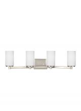 Generation Lighting Seagull 4439104EN3-962 - Hettinger transitional 4-light LED indoor dimmable bath vanity wall sconce in brushed nickel silver