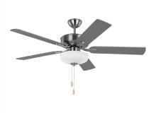 Generation Lighting Seagull 5LD52BSD - Linden 52'' traditional dimmable LED indoor brushed steel silver ceiling fan with light kit