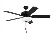 Generation Lighting Seagull 5LD52MBKD - Linden 52'' traditional dimmable LED indoor midnight black ceiling fan with light kit and re